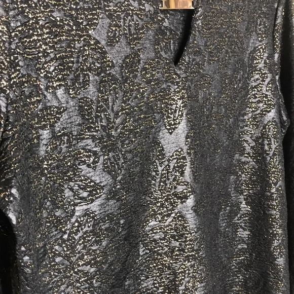 JM COLLECTION Black Embossed Floral Blouse - Picture 2 of 9